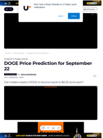 DOGE Price Prediction for September 22 - U.Today