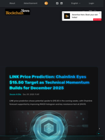 LINK Price Prediction: Chainlink Eyes $15.50 Target as Technical Momentum Builds for December 2025 - Blockchain.News