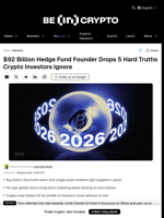$92 Billion Hedge Fund Founder Drops 5 Hard Truths Crypto Investors Ignore