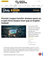Premier League transfer window opens as crypto firms deepen their grip on English football