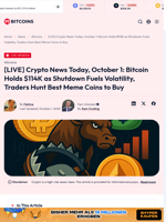 [LIVE] Crypto News Today, October 1: Bitcoin Holds $114K as Shutdown Fuels Volatility, Traders Hunt Best Meme Coins to Buy - 99Bitcoins