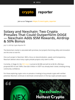 Solaxy and Nexchain: Two Crypto Presales That Could Outperform DOGE — Nexchain Adds $5M Rewards, Airdrop & 50% Bonus