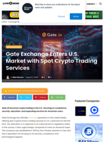 Gate Exchange Enters U.S. Market with Spot Crypto Trading Services | Live Bitcoin News