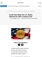 Pundit Asks When the U.S. Media Blackout for XRP Is Going to End