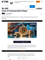 $4 Billion Bitcoin ETF Inflows Recorded Over 8 Consecutive Days