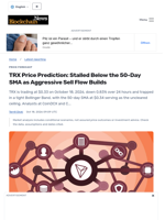 TRX Price Prediction: Stalled Below the 50-Day SMA as Aggressive Sell Flow Builds - Blockchain.News