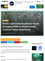R0AR Launches BuyBack Vault: Bringing 1R0R to R0AR Chain Unlocks New Incentives | Live Bitcoin News