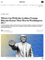 What's Up With the Golden Trump Bitcoin Statue That Was in Washington DC? - Decrypt