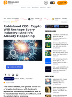 Robinhood CEO: Crypto Will Reshape Every Industry—And It’s Already Happening – Featured Bitcoin News