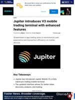 Jupiter introduces V3 mobile trading terminal with enhanced
features