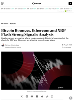 Bitcoin Bounces, Ethereum and XRP Flash Strong Signals: Analysis - Decrypt