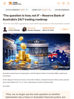 ‘The question is how, not if’ – Reserve Bank of Australia’s 24/7 trading roadmap - AMBCrypto