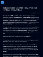 Indian Rupee Extends Rally After RBI Hints at Intervention  | Visionary Financial