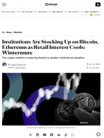 Institutions Are Stocking Up on Bitcoin, Ethereum as Retail Interest Cools: Wintermute - Decrypt