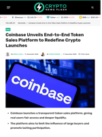 Coinbase Unveils End-to-End Token Sales Platform to Redefine Crypto Launches - Crypto News Flash