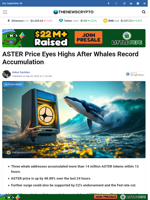 ASTER Price Eyes Highs After Whales Record Accumulation - TheNewsCrypto