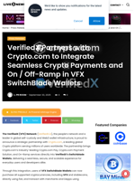 VerifiedX Partners with Crypto.com to Integrate Seamless Crypto Payments and On / Off-Ramp in VFX SwitchBlade Wallets | Live Bitcoin News