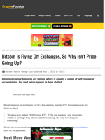 Bitcoin Is Flying Off Exchanges, So Why Isn't Price Going Up? 