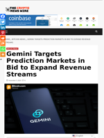Gemini Targets Prediction Markets in Bid to Expand Revenue Streams - The Crypto News Wire
