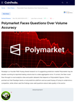 Polymarket Faces Questions Over Volume Accuracy