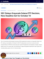 SEC Delays Grayscale Solana ETF Decision, New Deadline Set for October 10