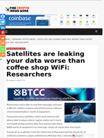Satellites are leaking your data worse than coffee shop WiFi: Researchers - The Crypto News Wire