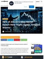 99% of Altcoins May Never Reach New Highs Again, Analyst Warns | Live Bitcoin News