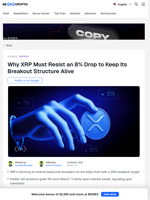 XRP Price Must Hold Key Floor to Keep 20% Breakout Hope Alive