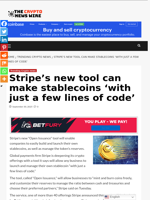 Stripe’s new tool can make stablecoins ‘with just a few lines of code’ - The Crypto News Wire
