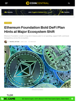 Ethereum Foundation Bold DeFi Plan Hints at Major Ecosystem Shift - CoinCentral