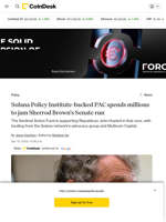 Solana Policy Institute-backed PAC spends millions to jam Sherrod Brown's Senate run