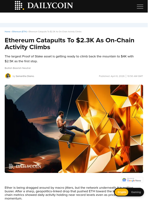 Ethereum Catapults To $2.3K As On-Chain Activity Climbs - DailyCoin