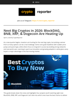 Next Big Cryptos in 2026: BlockDAG, BNB, XRP, & Dogecoin Are Heating Up