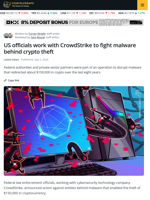 US Officials Work with CrowdStrike to Fight Malware behind Crypto Theft