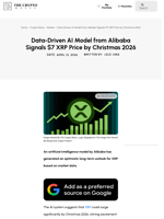 Data-Driven AI Model from Alibaba Signals $7 XRP Price by Christmas 2026