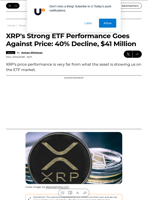 XRP's Strong ETF Performance Goes Against Price: 40% Decline, $41 Million - U.Today