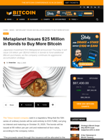 Metaplanet Issues $25 Million In Bonds To Buy More Bitcoin