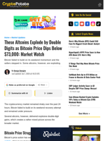 These Altcoins Explode by Double Digits as Bitcoin Price Dips Below $73,000: Market Watch