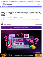 Why Is Crypto Down Today? – January 26, 2026