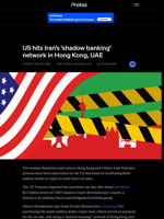 US hits Iran’s 'shadow banking' network in Hong Kong, UAE