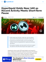 Hyperliquid Holds Near $40 With Record Activity