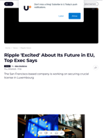 Ripple 'Excited' About Its Future in EU, Top Exec Says - U.Today