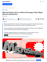 MicroStrategy Might Announce a Big Bitcoin Purchase Soon