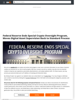 Federal Reserve Ends Special Crypto Oversight Program, Moves Digital Asset Supervision Back to Standard Process - Brave New Coin