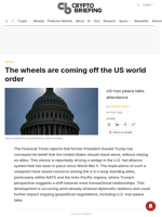 The wheels are coming off the US world order