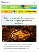 Shiba Inu price outlook as transactions and burn rate jump: golden cross confirmed - CoinJournal