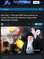 How BTC, ETH and XRP Prices React as Crude Oil and Safe Havens Surge After Khamenei’s Death