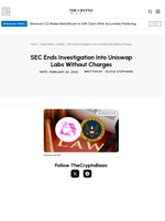 SEC Ends Investigation Into Uniswap Labs Without Charges