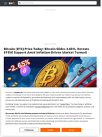 Bitcoin (BTC) Price Today: Bitcoin Slides 2.65%, Retests $115K Support Amid Inflation-Driven Market Turmoil - Brave New Coin