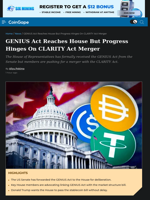 GENIUS Act Reaches House But Progress Hinges On CLARITY Act Merger